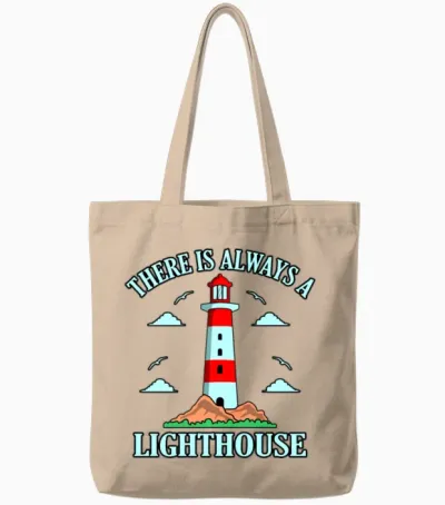 Funny Lighthouse Gift Tote Bags - Natural