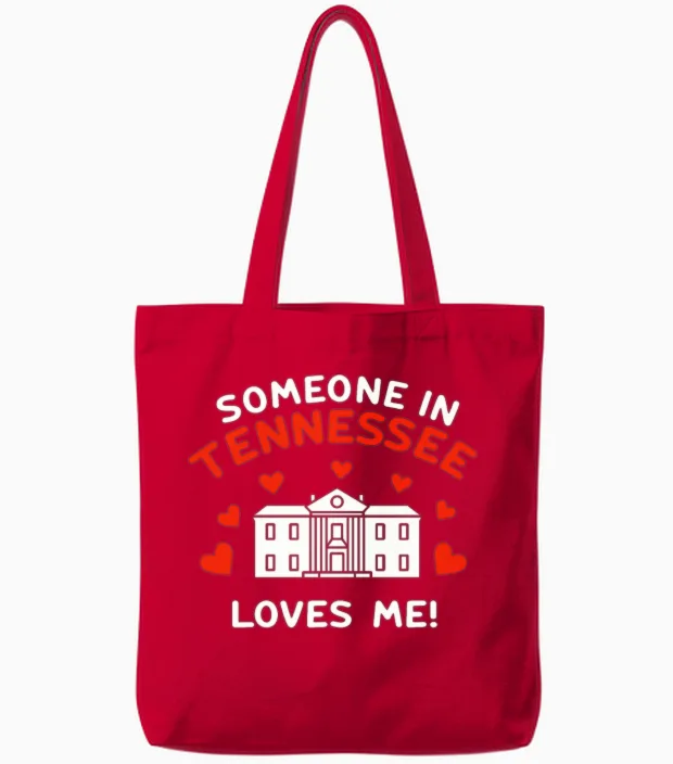 Someone in Tennessee Loves Me Tote Bags in Red