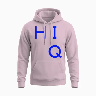 Hi Iq High Iq High Intelligence Quotient Pun Unisex Hoodie - Light Pink