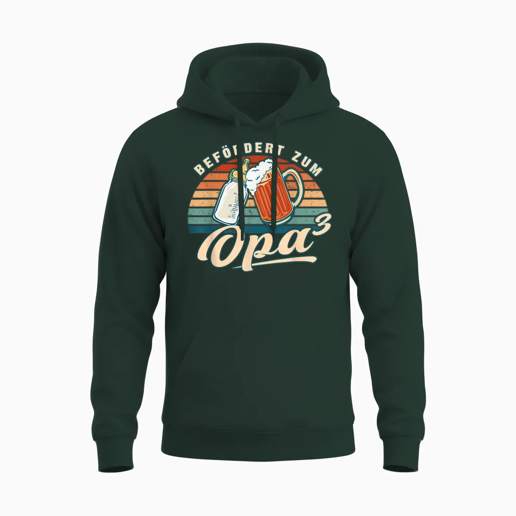 Befördert Zum Opa 3 Enkelkind Werdender Opa Unisex Hoodie in Forest