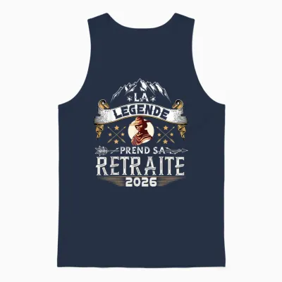 La Légende Prend Sa Retraite 2026 Homme Humour Humoristique Unisex Tank Top - Navy