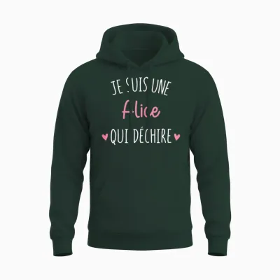 Women's Personalised Gift Alice Who Deschire T-Shirt, Black, Female X-Small Unisex Hoodie - Forest