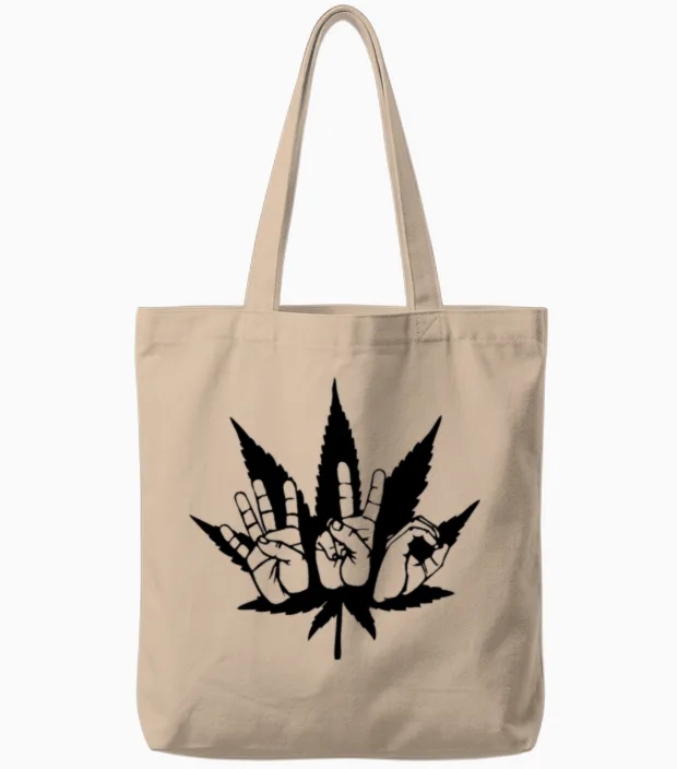 Kiffer T-Shirt 420 Cannabis Tote Bags in Natural