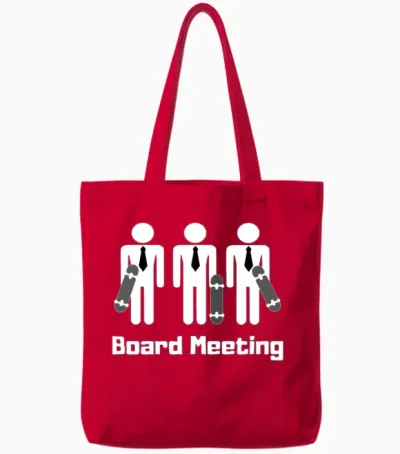 Board Meeting Skateboard Skater Gift Tote Bags - Red