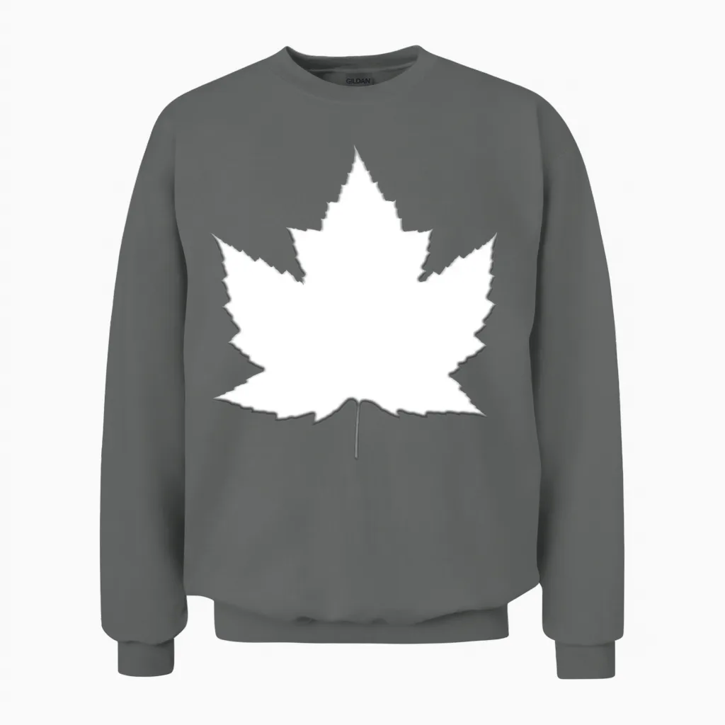 Canada Souvenirs White Maple Leaf Unisex Sweatshirt in Graphite Heather