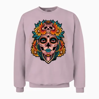 Psychedelic Human Retro Unisex Sweatshirt - Light Pink