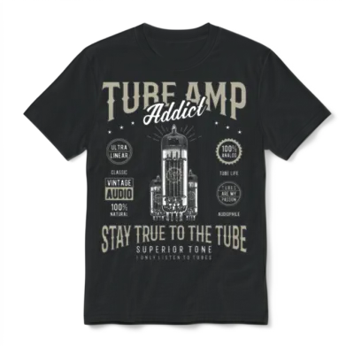 Vintage Vacuum Tube Guitar Amplifier Tube Amp Unisex T-Shirt - Black