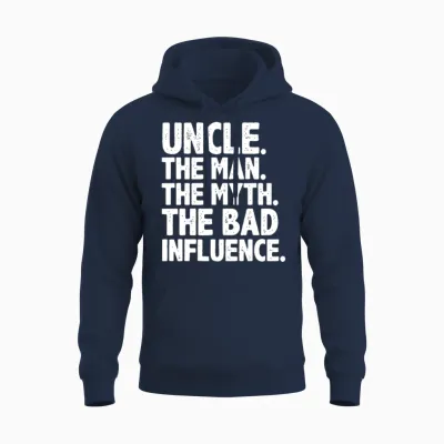 Funny Uncle for Uncle Men the Bad Influence Uncle Unisex Hoodie - Navy