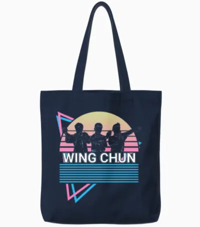 Kung Fu Retro Tote Bags - Navy