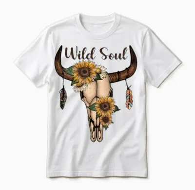 Wild Soul - Animal Skull Unisex T-Shirt - White