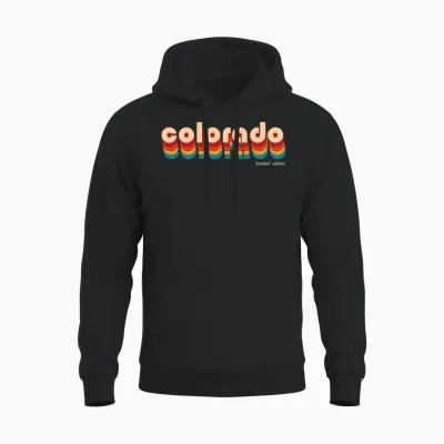 Retro Colorado State Unisex Hoodie - Black
