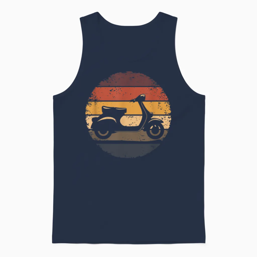 Roller Vintage Retro Moped Unisex Tank Top in Navy