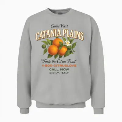 Vintage Catania Plains Citrus Fruit Travel Unisex Sweatshirt - Ash