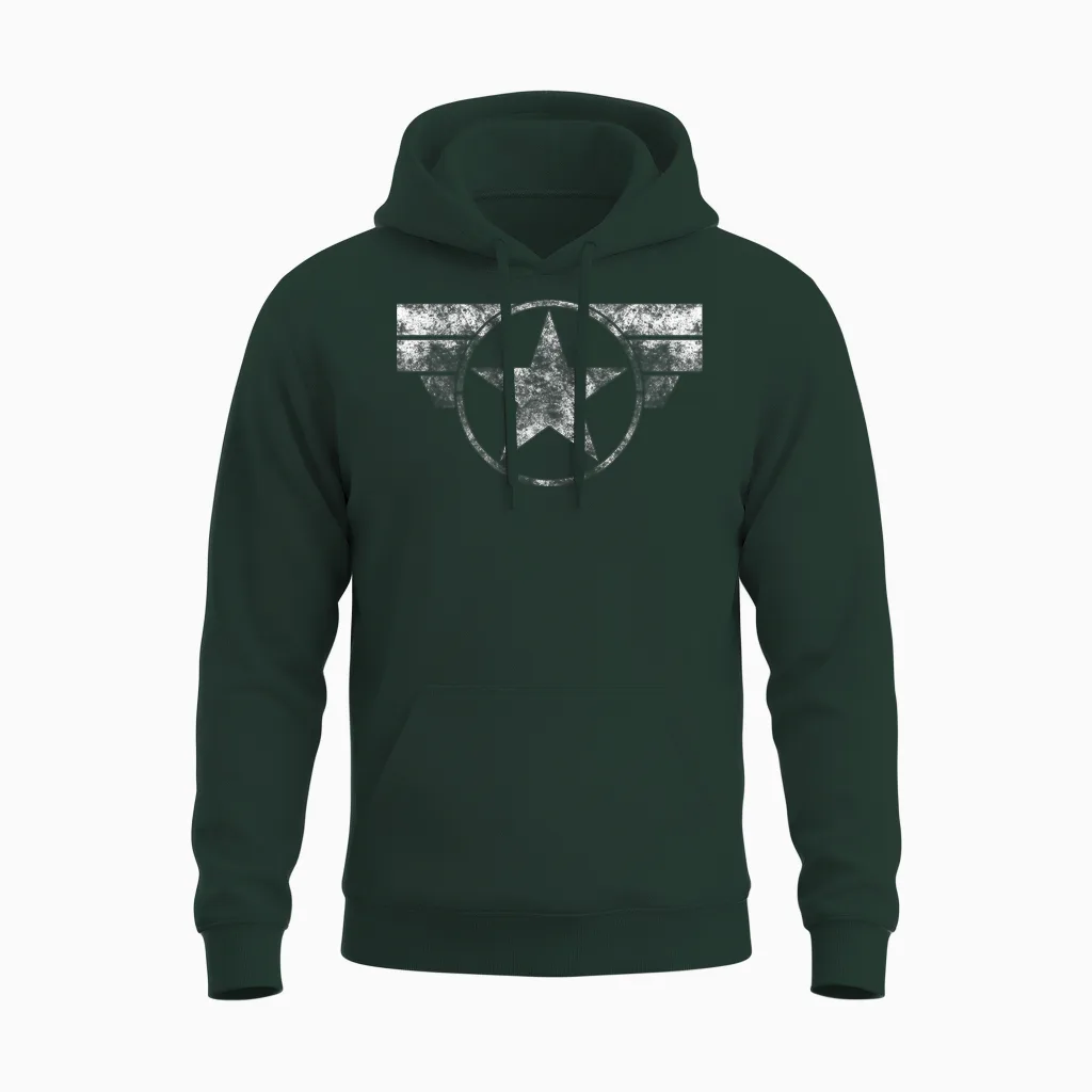 Marvel Captain America Stealth Logo T-Shirt, Black, S Unisex Hoodie in Forest