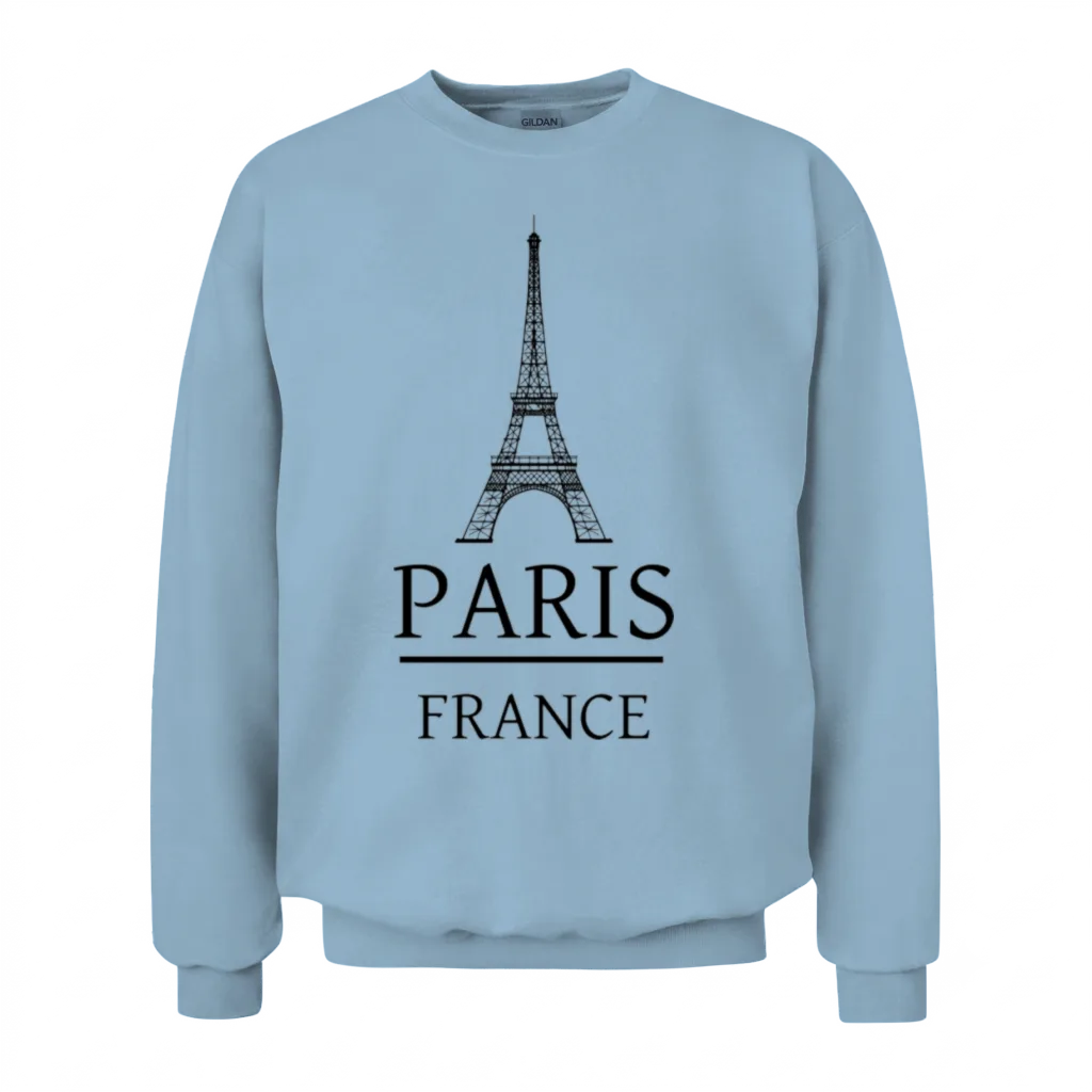 Paris France Unisex Sweatshirt - Light Blue