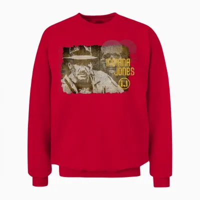 Lucasfilm Indiana Jones Vintage Map and Skull Unisex Sweatshirt - Red