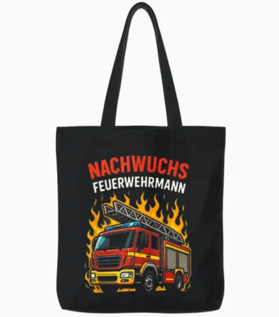 T-Shirt with German Text "nachwuchs Feuerwehrmann - Feuerwehr Tote Bags - Black