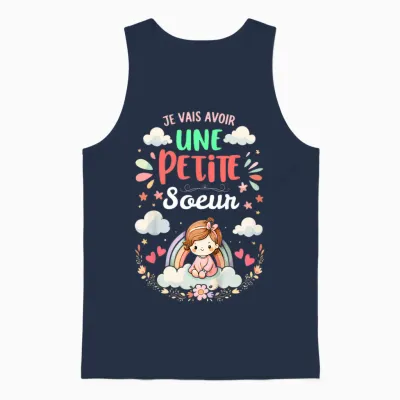 Enfant Annonce Grossesse - Bientôt Je Vais Avoir Une Petit Soeur Unisex Tank Top - Navy
