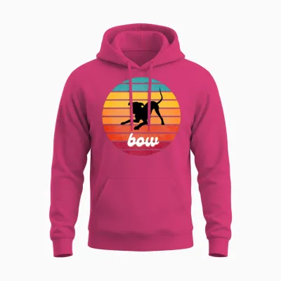 Dog Bow Unisex Hoodie - Heliconia