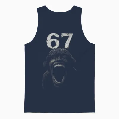 Halloween 67 Scp Horror Face Scary Costume Shirt Horror 6 7 Unisex Tank Top - Navy