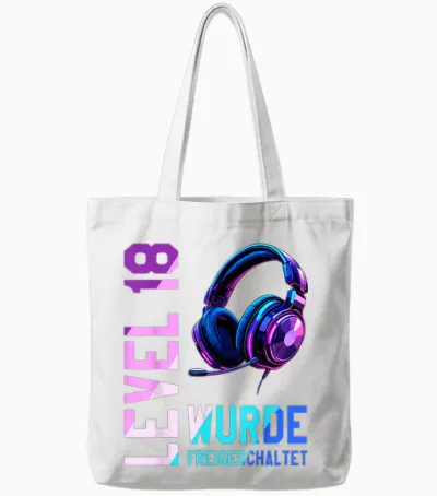 18. Geburtstag Junge Mädchen Gamer Level 18 Jahre Tote Bags - White