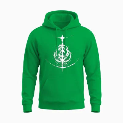Elden Ring Logo Grunge Unisex Hoodie - Irish Green