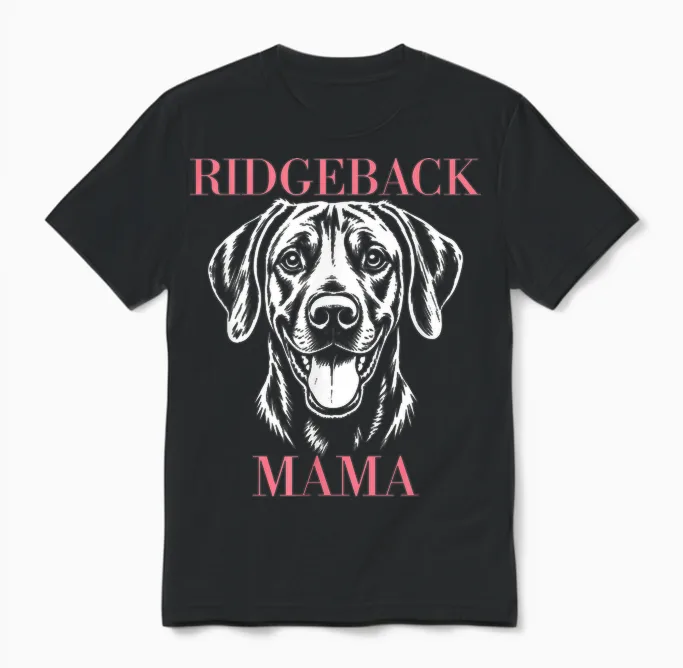 Rhodesian Ridgeback Mama Dog Mom Femme Mignon Unisex T-Shirt in Black