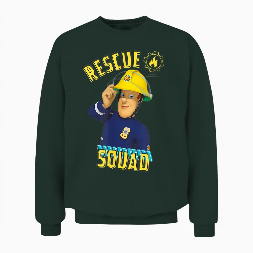 Feuerwehrmann Sam Rescue Squad Unisex Sweatshirt in Forest