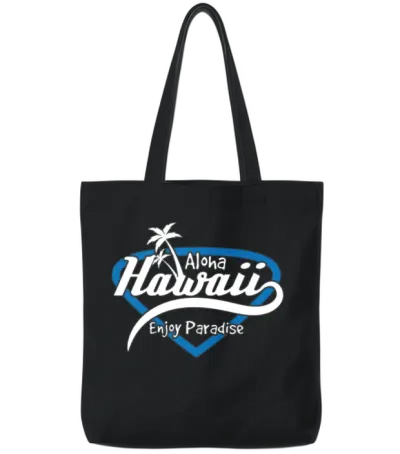 Fresh Hawaiian Style Tshirt Design Hawaii Enjoy Tote Bags - Black