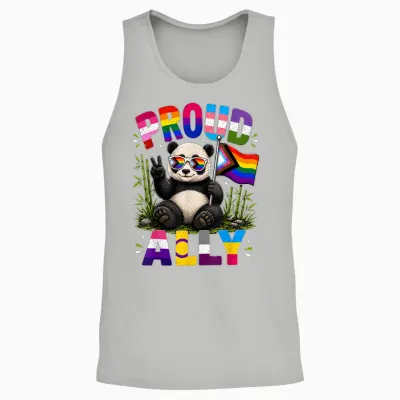 Stolzer Ally Panda Lgbtq-Preismonat Unisex Tank Top - Ash
