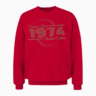 Uniquely Retro Since Vintage 1974 Unisex Sweatshirt - Red
