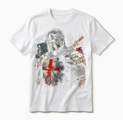 Deus Vult Medieval Knight Templar Crusader Unisex T-Shirt - White