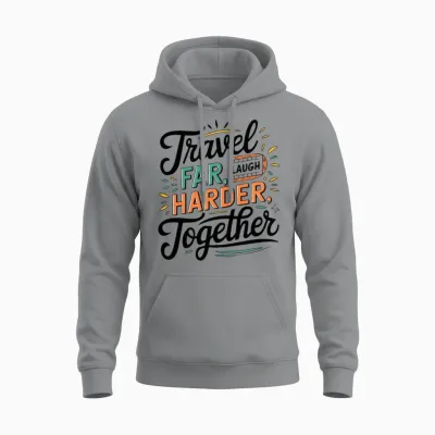 Travel Together Adevnture Travel Quote Text Art Unisex Hoodie - Sport Grey
