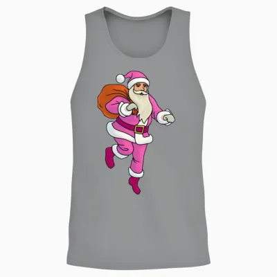 Retro Pink Santa Unisex Tank Top - Sport Grey