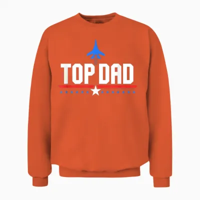 Top Gun Top Dad Father's Day Action Movie Logo Unisex Sweatshirt - Orange