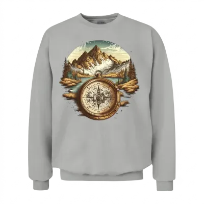 Beautiful Scenery for Hiking with a Compass Unisex Sweatshirt - Ash