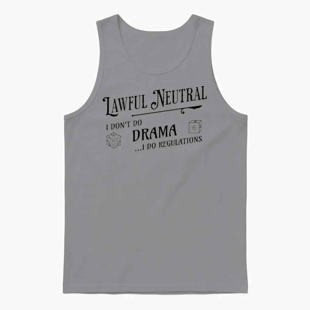 Alignment Lawful Neutral Unisex Tank Top in Sport Grey