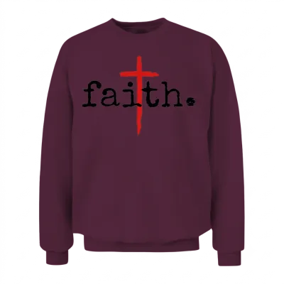 Faith Christian Cross Design Unisex Sweatshirt - Maroon
