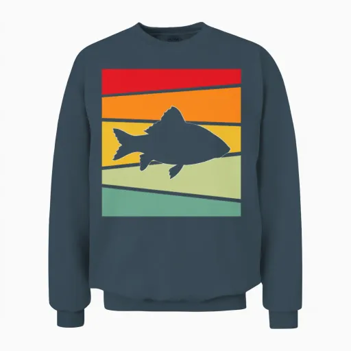 Fish Retro Unisex Sweatshirt - Dark Heather