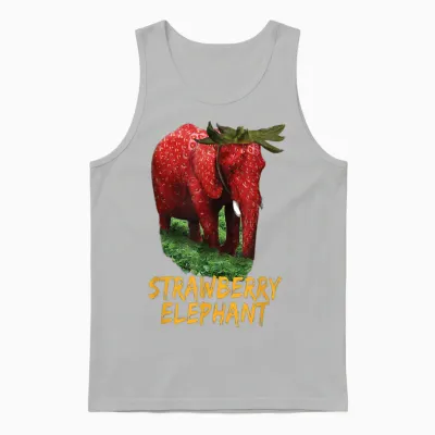 Strawberry Elephant Meme Unisex Tank Top - Ash