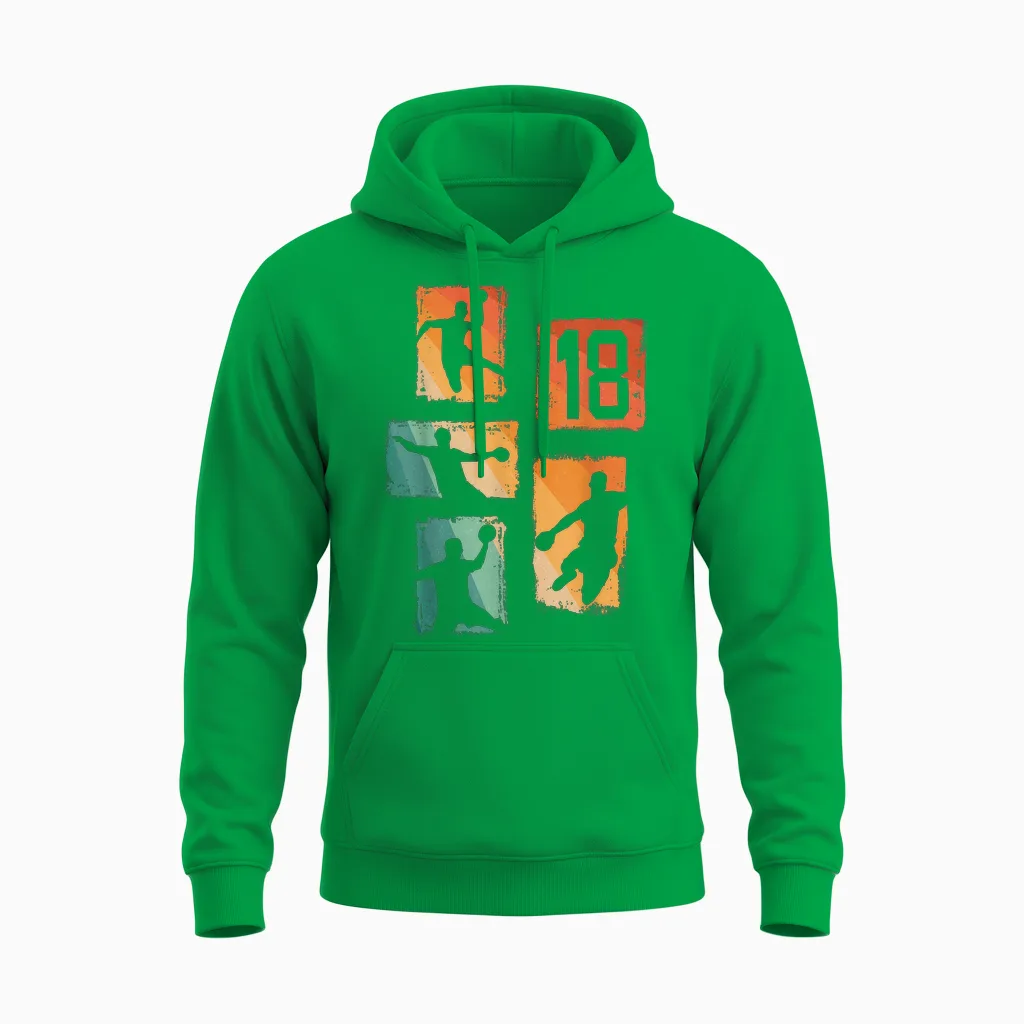 Handball 18e Anniversaire Garçon 18 Ans Unisex Hoodie in Irish Green