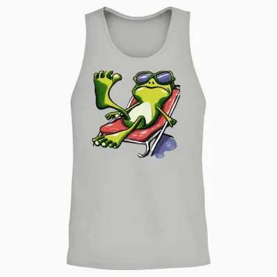 Cool Frog with Sunglasses Chillin Unisex Tank Top - Ash