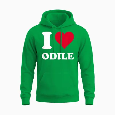Cœur Rouge I Love Odile Unisex Hoodie - Irish Green
