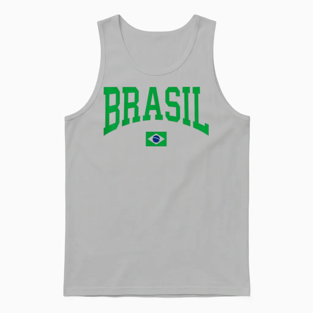 Brasilien T-Shirt Damen Herren Kinder Brasilien Geschenk Brasilianische Flagge Unisex Tank Top in Ash