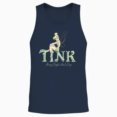 Disney Peter Pan Tinker Bell Being Perfect Isn’t Easy T-Shirt Small Unisex Tank Top - Navy