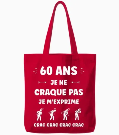 Crac Humour Fatigue Craquant 60 Ans Age Anniversaire 60 Ans Tote Bags - Red