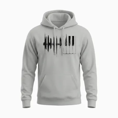 Piano Shirt Klavier T-Shirt Tasten Klaviertasten Flügel Unisex Hoodie - Ash