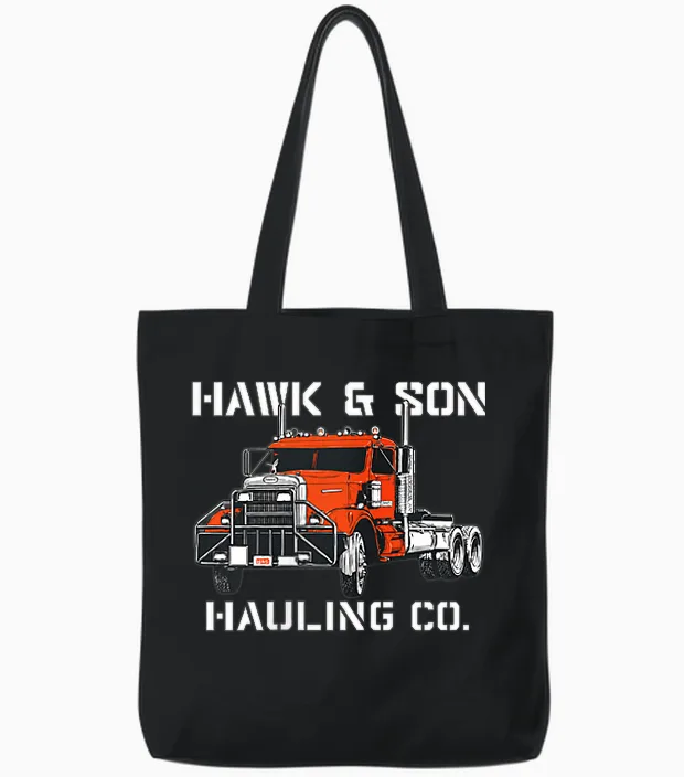 Hawk and Son Hauling Company Big Rig Pride 2 Side Tote Bags in Black