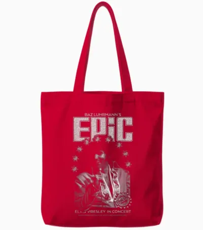 Elvis Presley Epic Black and White Portrait Tote Bags - Red