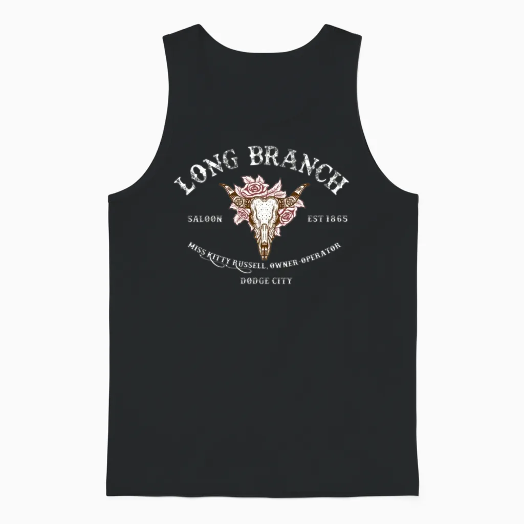 Gunsmoke T Shirtlong Branch Saloon Unisex Tank Top in Black